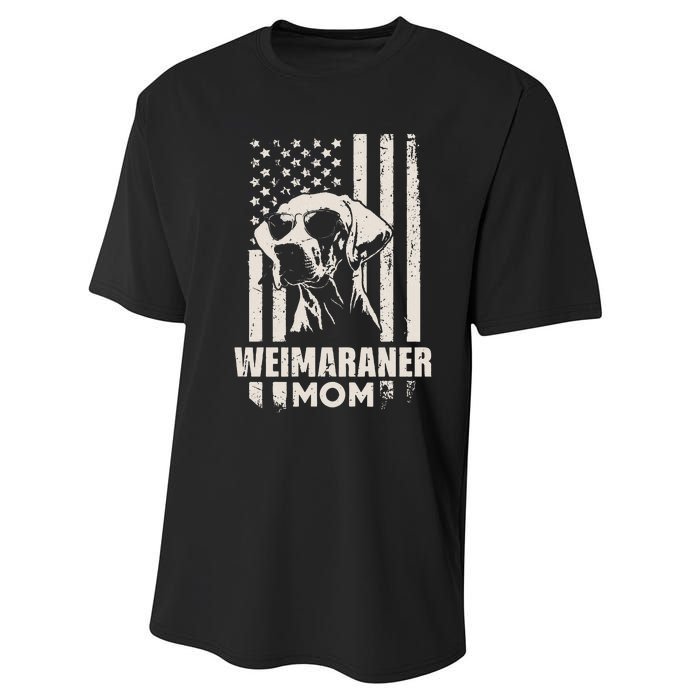 Weimaraner Dog Mom American Pride Performance Sprint T-Shirt