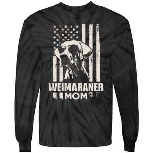 Weimaraner Dog Mom American Pride Tie-Dye Long Sleeve Shirt