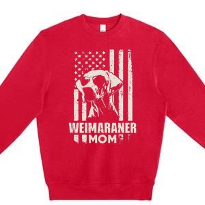 Weimaraner Dog Mom American Pride Premium Crewneck Sweatshirt