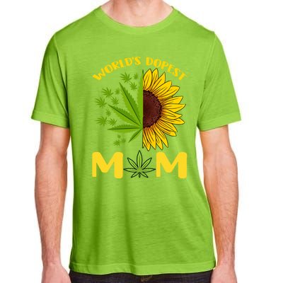 World's Dopest Mom Weed Marijuana Cannabis Weed Mother's Day Cool Gift Adult ChromaSoft Performance T-Shirt