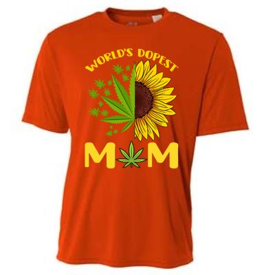 World's Dopest Mom Weed Marijuana Cannabis Weed Mother's Day Cool Gift Cooling Performance Crew T-Shirt