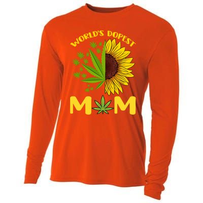 World's Dopest Mom Weed Marijuana Cannabis Weed Mother's Day Cool Gift Cooling Performance Long Sleeve Crew