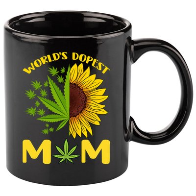 World's Dopest Mom Weed Marijuana Cannabis Weed Mother's Day Cool Gift 11oz C Handle Ceramic Mug