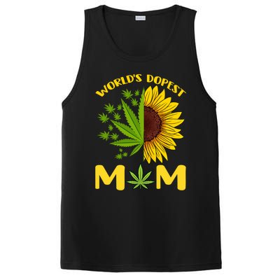 World's Dopest Mom Weed Marijuana Cannabis Weed Mother's Day Cool Gift PosiCharge Competitor Tank