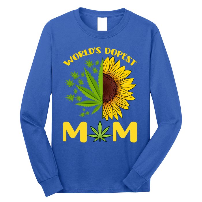 World's Dopest Mom Weed Marijuana Cannabis Weed Mother's Day Cool Gift Long Sleeve Shirt