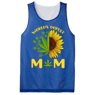 World's Dopest Mom Weed Marijuana Cannabis Weed Mother's Day Cool Gift Mesh Reversible Basketball Jersey Tank