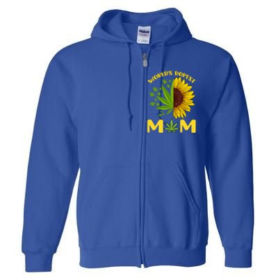 World's Dopest Mom Weed Marijuana Cannabis Weed Mother's Day Cool Gift Full Zip Hoodie