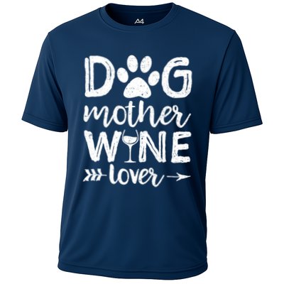 Wo Dog Mother Wine Lover Dog Mom Wine Mother's Day Gift Performance Shirt