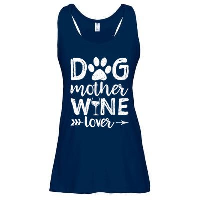 Wo Dog Mother Wine Lover Dog Mom Wine Mother's Day Gift Ladies Essential Flowy Tank