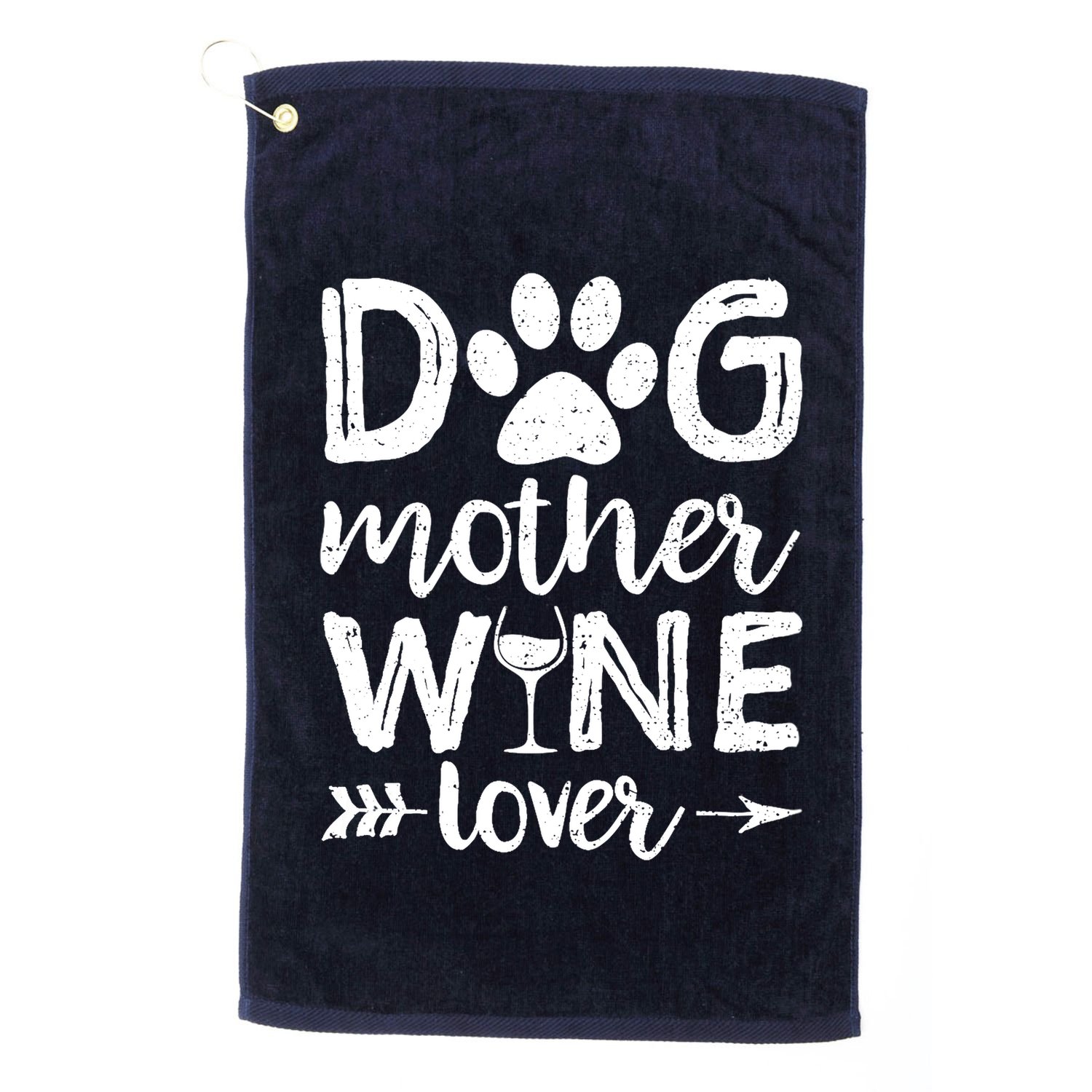Wo Dog Mother Wine Lover Dog Mom Wine Mother's Day Gift Golf Towel