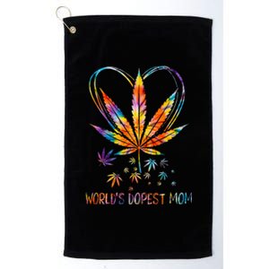 World's Dopest Mom Weed Leaf 420 Funny Mother's Day Platinum Collection Golf Towel