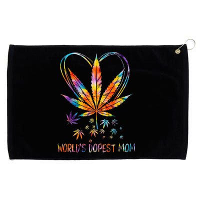 World's Dopest Mom Weed Leaf 420 Funny Mother's Day Grommeted Golf Towel