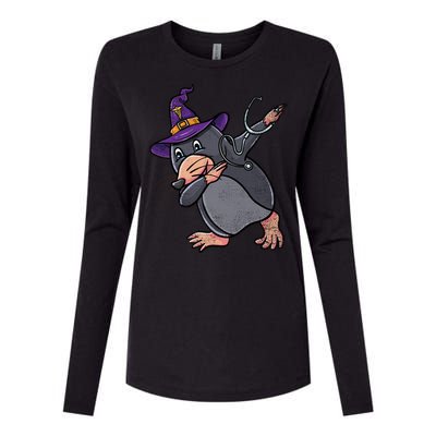 Witch Dabbing Mole Nurse Vintage Gift Womens Cotton Relaxed Long Sleeve T-Shirt