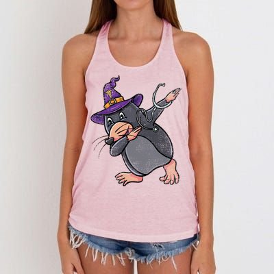 Witch Dabbing Mole Nurse Vintage Gift Women's Knotted Racerback Tank