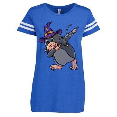 Witch Dabbing Mole Nurse Vintage Gift Enza Ladies Jersey Football T-Shirt