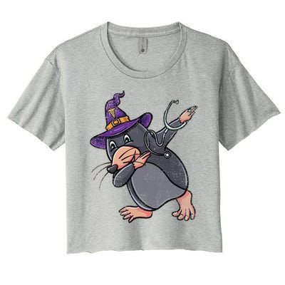 Witch Dabbing Mole Nurse Vintage Gift Women's Crop Top Tee