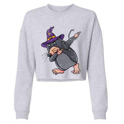 Witch Dabbing Mole Nurse Vintage Gift Cropped Pullover Crew