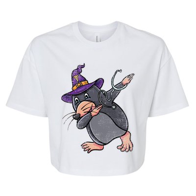 Witch Dabbing Mole Nurse Vintage Gift Bella+Canvas Jersey Crop Tee