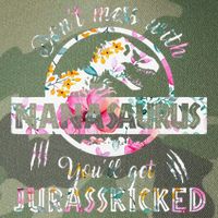 Womens Don't Mess With Nanasaurus You'll Get Jurasskicked Nana Dino Legacy Tie Dye Trucker Hat