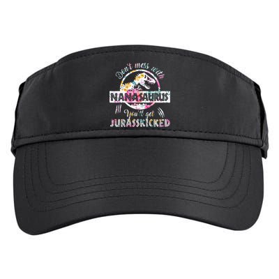 Womens Don't Mess With Nanasaurus You'll Get Jurasskicked Nana Dino Adult Drive Performance Visor