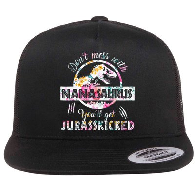 Womens Don't Mess With Nanasaurus You'll Get Jurasskicked Nana Dino Flatbill Hat