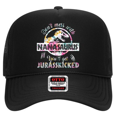 Womens Don't Mess With Nanasaurus You'll Get Jurasskicked Nana Dino Trucker Hat