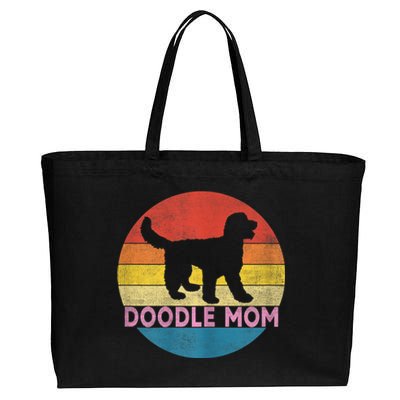 Wo Doodle Mom Cute Goldendoodle Dog Owner Mothers Day Mama Wife Cotton Canvas Jumbo Tote