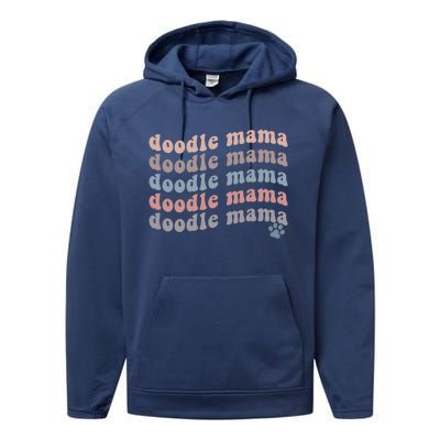 Wo Doodle Mom Gift Goldendoodle Gift Mother's Day Gift Performance Fleece Hoodie