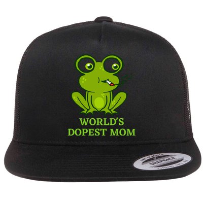 Worlds Dopest Mom Flat Bill Trucker Hat