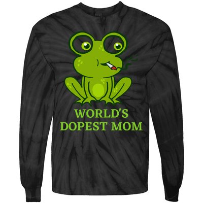 Worlds Dopest Mom Tie-Dye Long Sleeve Shirt