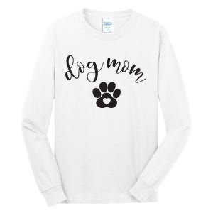 Womens Dog Mom Gifts For Women Graphic Tee Cute Puppy Paw Print Tall Long Sleeve T-Shirt