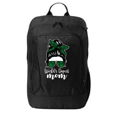 World's Dopest Mom Weed Hair Bun City Backpack