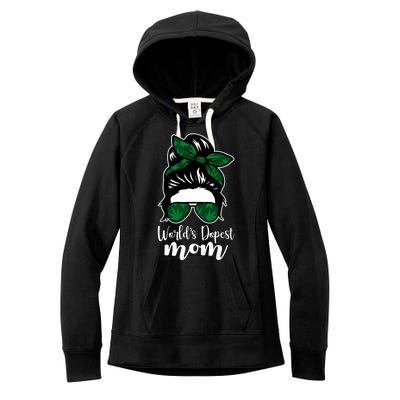 World's Dopest Mom Weed Hair Bun Women's Fleece Hoodie