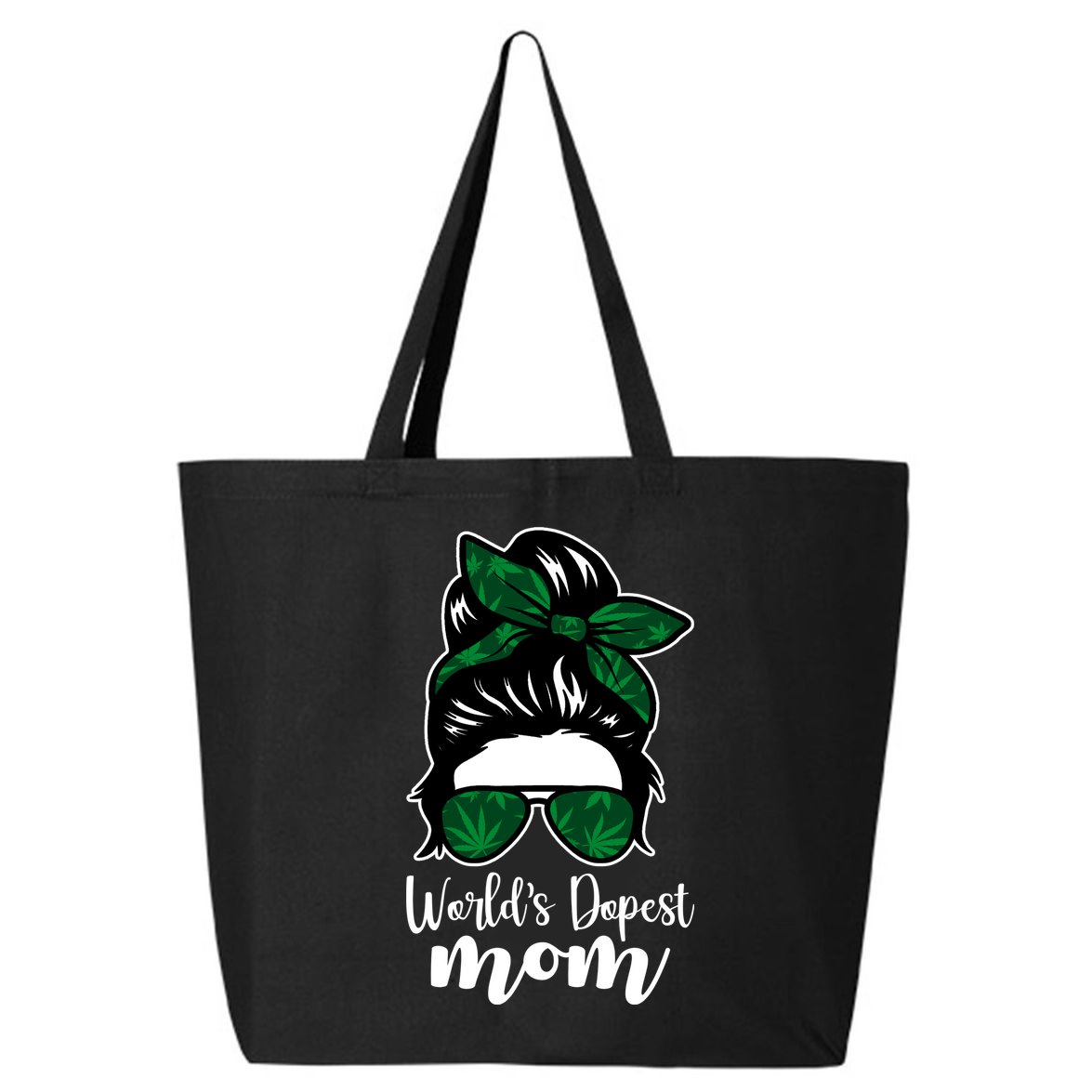 World's Dopest Mom Weed Hair Bun 25L Jumbo Tote