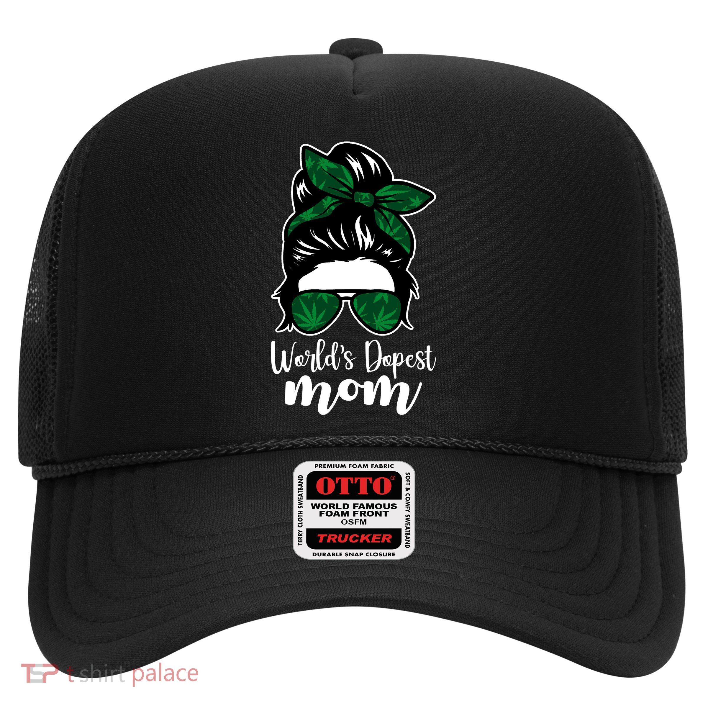 World's Dopest Mom Weed Hair Bun Trucker Hat