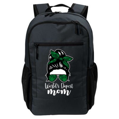 World's Dopest Mom Weed Hair Bun Daily Commute Backpack