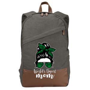 World's Dopest Mom Weed Hair Bun Cotton Canvas Backpack