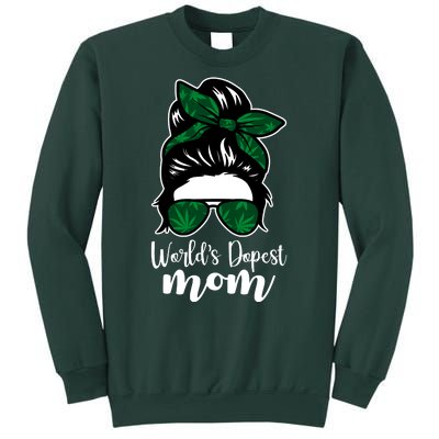 World's Dopest Mom Weed Hair Bun Sweatshirt