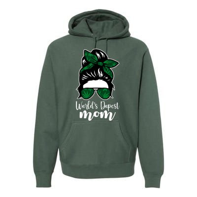 World's Dopest Mom Weed Hair Bun Premium Hoodie