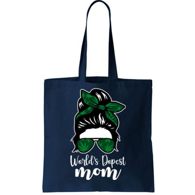 World's Dopest Mom Weed Hair Bun Tote Bag