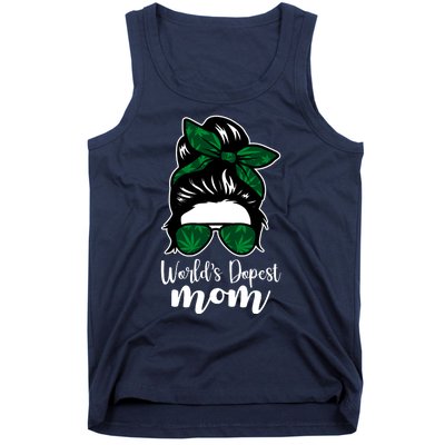 World's Dopest Mom Weed Hair Bun Tank Top