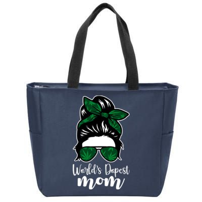 World's Dopest Mom Weed Hair Bun Zip Tote Bag