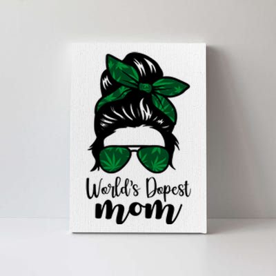 World's Dopest Mom Weed Hair Bun Canvas