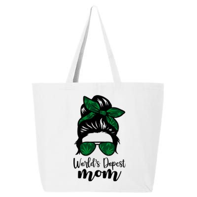 World's Dopest Mom Weed Hair Bun 25L Jumbo Tote