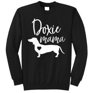 Womens Doxie Mama Dachshund Mom Funny Wiener Dog Gift VNeck Sweatshirt