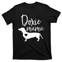 Womens Doxie Mama Dachshund Mom Funny Wiener Dog Gift VNeck T-Shirt