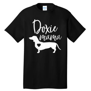 Womens Doxie Mama Dachshund Mom Funny Wiener Dog Gift VNeck Tall T-Shirt