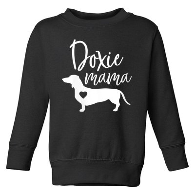 Womens Doxie Mama Dachshund Mom Funny Wiener Dog Gift VNeck Toddler Sweatshirt