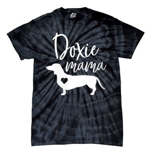 Womens Doxie Mama Dachshund Mom Funny Wiener Dog Gift VNeck Tie-Dye T-Shirt