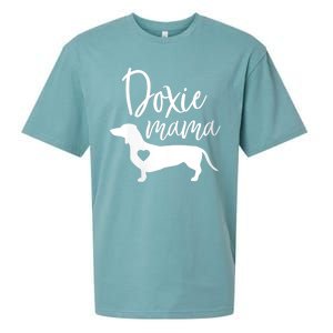 Womens Doxie Mama Dachshund Mom Funny Wiener Dog Gift VNeck Sueded Cloud Jersey T-Shirt